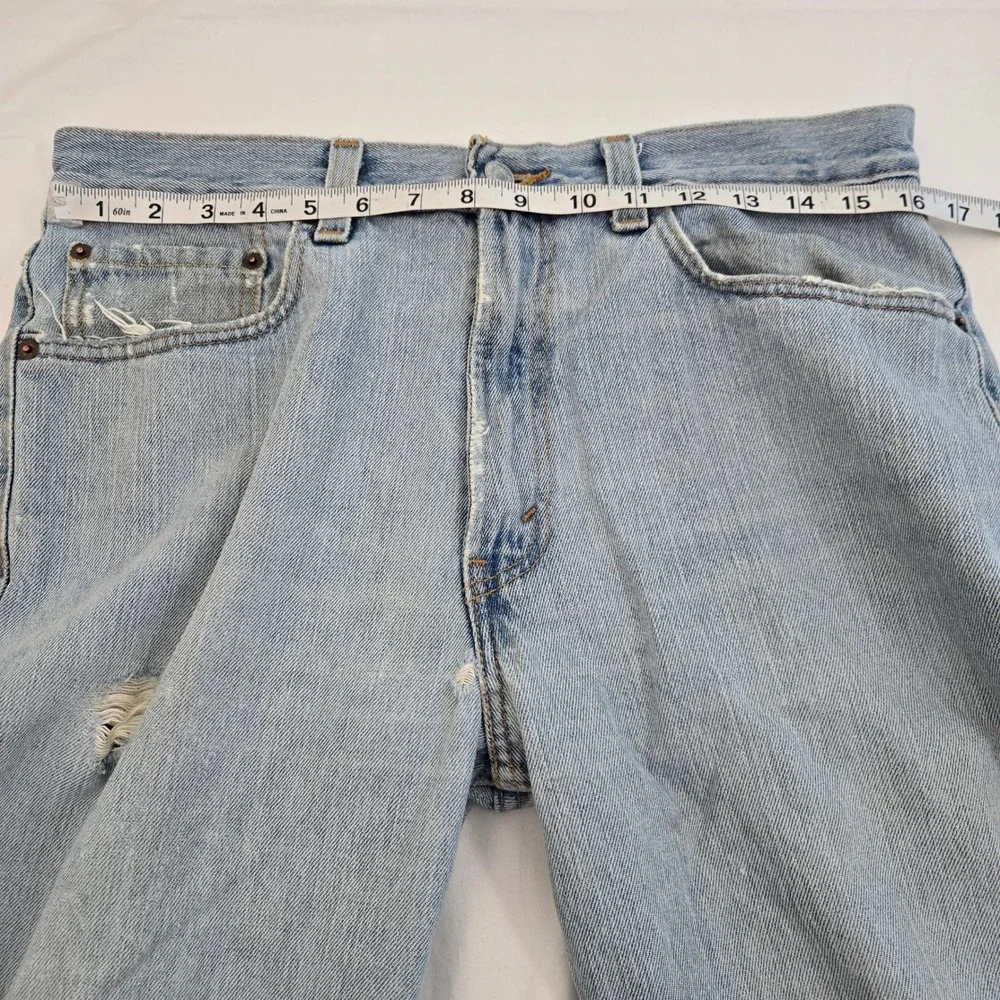 Vintage Levis 550 Jeans 33x36 Relaxed Tapered THASHED Grunge‎ Skater Baggy 90s